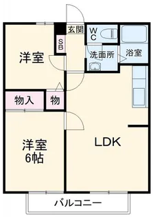 ビーライン浅野 B【202号室】の間取り