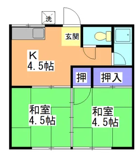 楠荘 東棟【207号室】の間取り