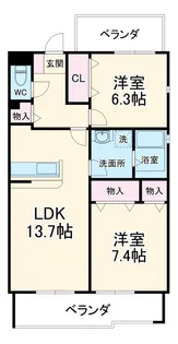 グランシャリオ【1階】の間取り