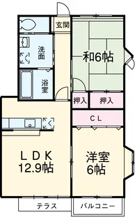 ハイステージ城山【1階】の間取り