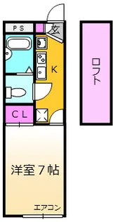 レオパレス穂風【107号室】の間取り