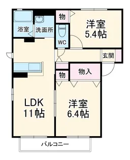 サンヒルズK B【2階】の間取り