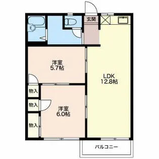 サニータウン七舗A【2階】の間取り