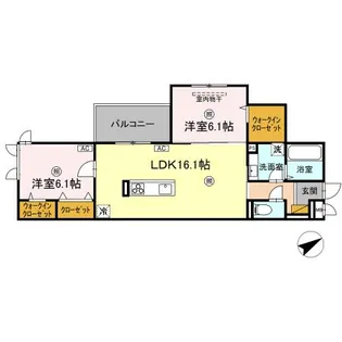 シスネス姫子【305号室】の間取り