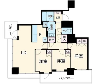 ライオンズタワー柏【27階】の間取り