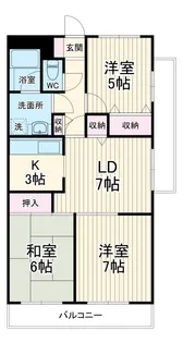 ソーラムすみよし台Ⅱ【301号室】の間取り