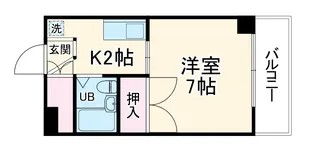 第6スカイビル【8A号室】の間取り