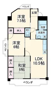 グランデール鶴田【3階】の間取り