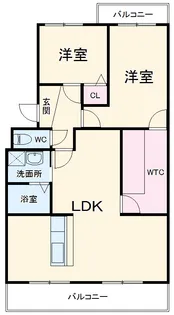 フローラ蜆塚Ⅲ【304号室】の間取り