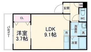 ジーメゾン春日部栄町グランツ【1階】の間取り