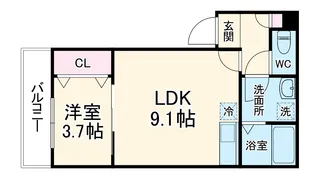 ジーメゾン春日部栄町グランツ【301号室】の間取り