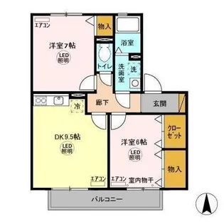 ROYAL GARDEN CASAHARA G【1階】の間取り