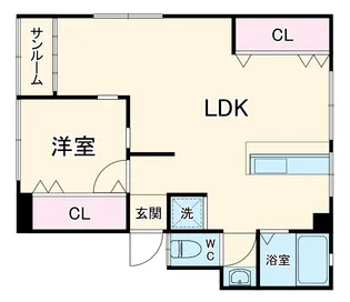 三隆(1)コーポラス【4階】の間取り