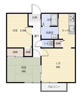 ラウンドフィールド霞B【2階】の間取り