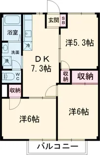 グリーンヒルズなかのⅠ【104号室】の間取り