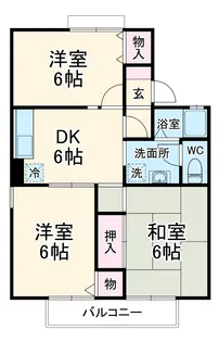 セジュール大島B【1階】の間取り