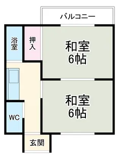川菊荘【ろ号号室】の間取り