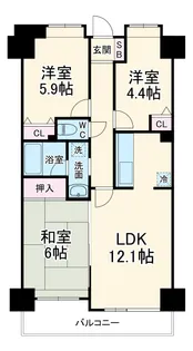ライオンズマンション南浦和第2【5階】の間取り