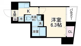 ラフィスタ横浜黄金町【7階】の間取り