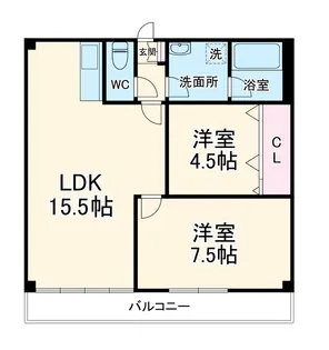 ハイツ元町【6A号室】の間取り
