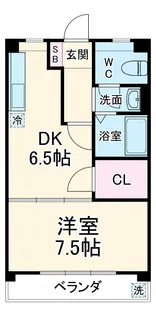 OS・SKYマンション鹿子【4階】の間取り