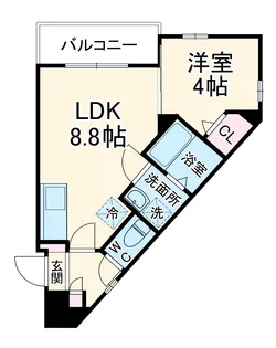 Cherim清水【102号室】の間取り