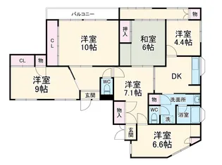 サンライズ都賀【1階】の間取り