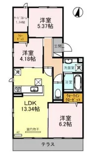 ジラソーレ【105号室】の間取り