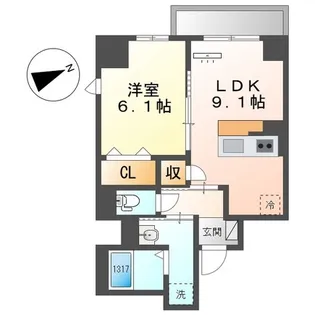 THE BLOSSOM 新栄【3階】の間取り