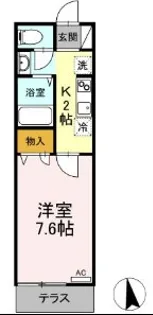 エスポワ−ル21【101号室】の間取り