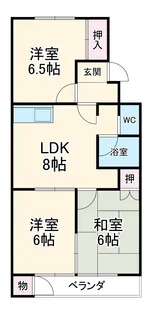 コート鶴里【206号室】の間取り