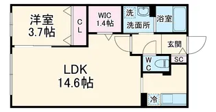 フラシア一社【101号室】の間取り