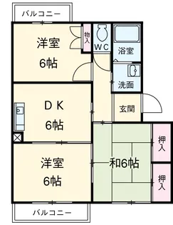 アマネセル堅田【101号室】の間取り