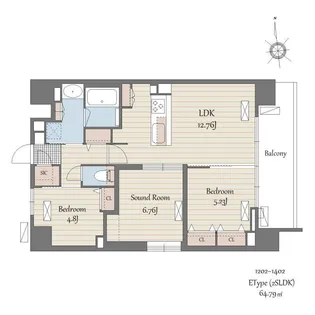 S-RESIDENCE天満橋ar【14階】の間取り