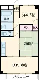 平マンション【203号室】の間取り