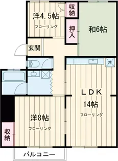 三鷹台ハウス【2階】の間取り