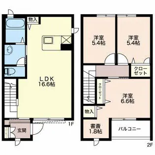 セルリアンコートE【2号室】の間取り