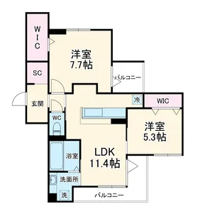 シェーンブルーメ横浜【301号室】の間取り