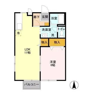 グリーンヒルズ F棟【2階】の間取り