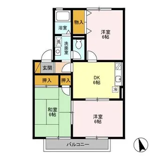 ハイカムール園生【2階】の間取り