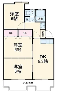 ハイデンス中矢部 【301号室】の間取り