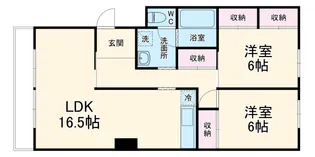 南平台マンション【3階】の間取り