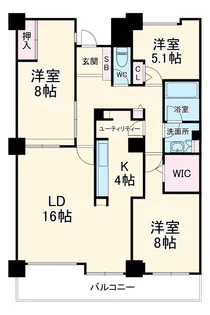 スカイプラザ・ユーカリが丘ウエストタワー【5階】の間取り