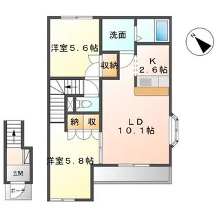 La−Moana(ラ・モアナ)【2階】の間取り