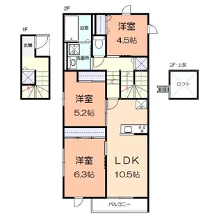 ヴィラ大雅A【2階】の間取り