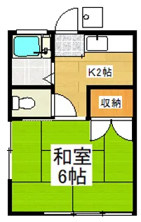 當麻ハイツ【206号室】の間取り