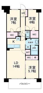 グレーシア湘南平塚海岸【3階】の間取り