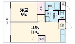 ハイユニメント市川【1階】の間取り