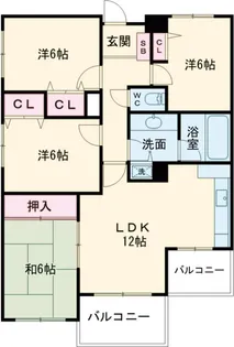 パークサイド野川公園【2階】の間取り