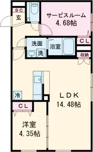 SOLASIA residence世田谷代田【101号室】の間取り